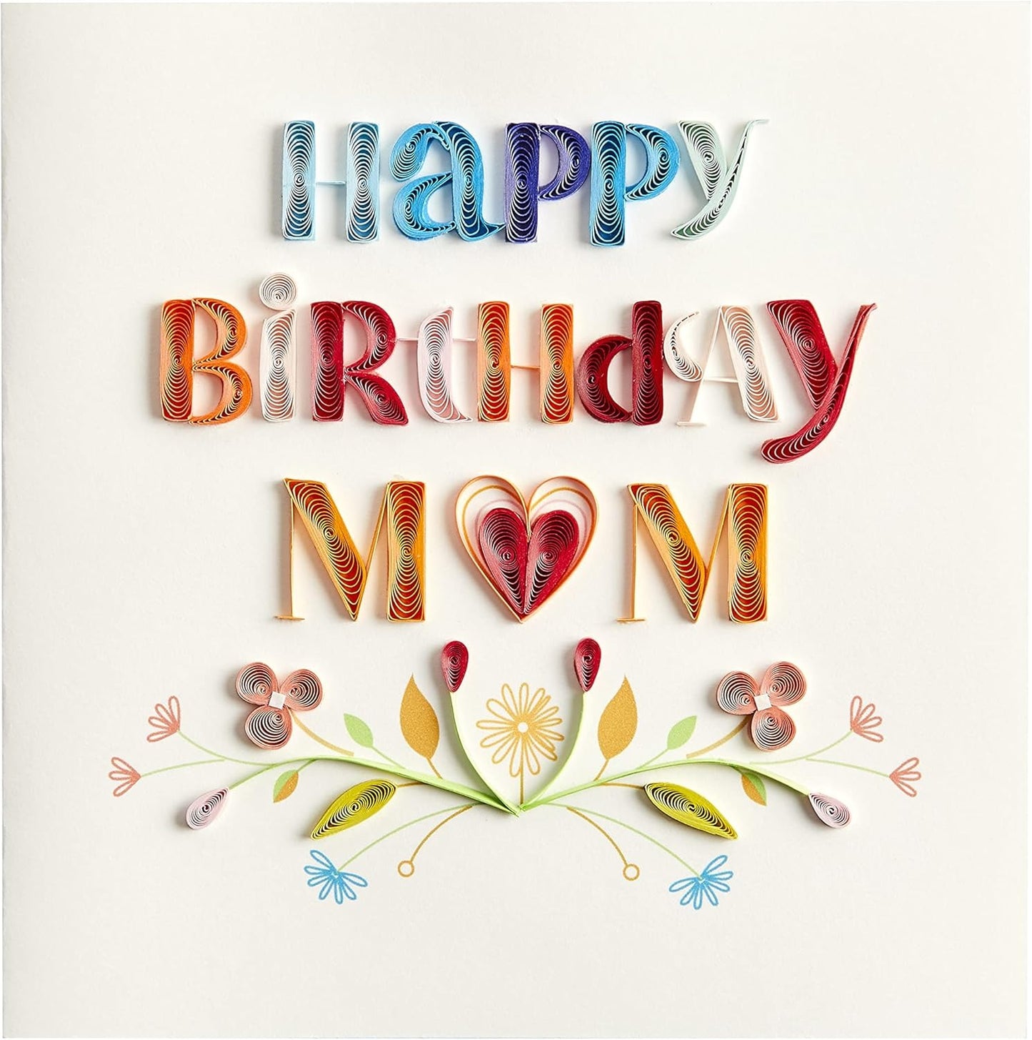 Quilled Mom with Flowers Birthday Card