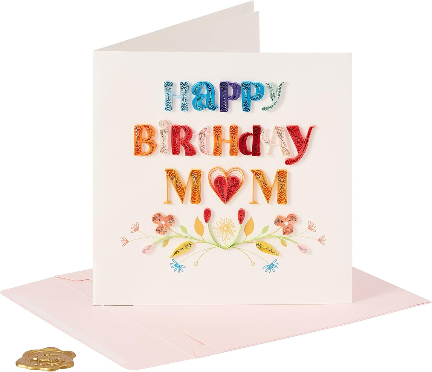 Quilled Mom with Flowers Birthday Card