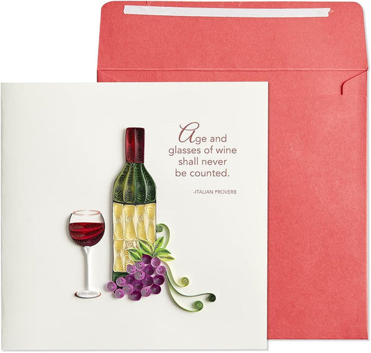 Quilled Wine Bottle Birthday Card