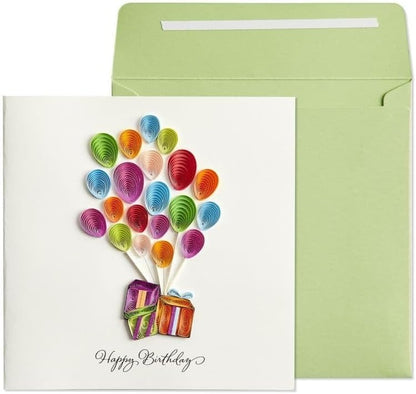 Quilled Packages And Balloons Birthday Card