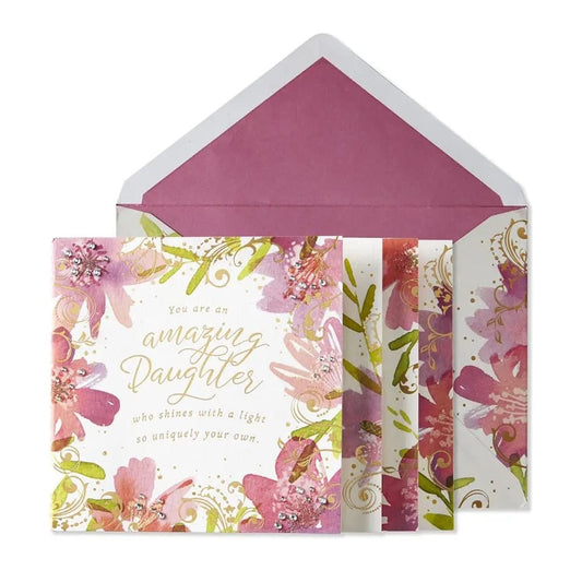 Daughter Hibiscus Flowers Birthday Card