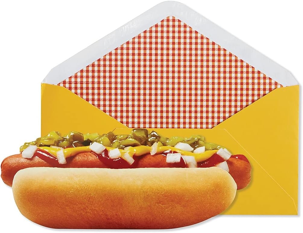 Die Cut Hot Dog Greeting Card