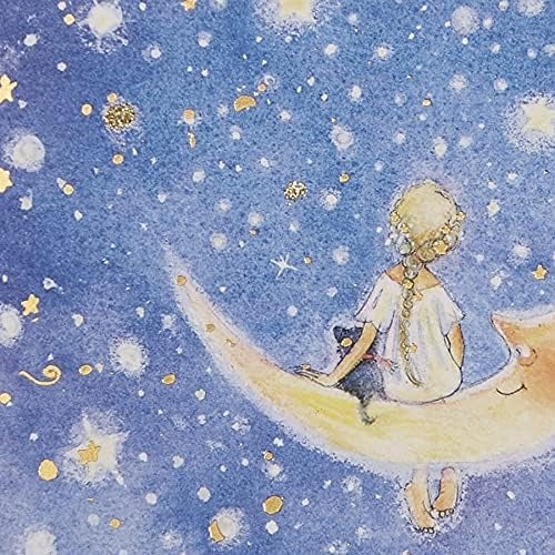 Girl on Moon Birthday Card