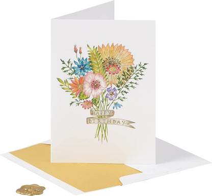 Tattoo Wild Flower Bouquet Birthday Card