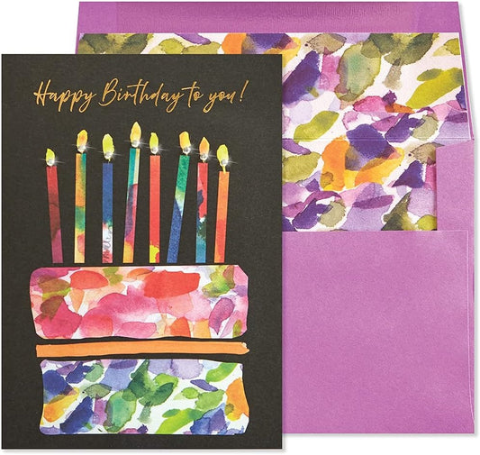 Cake on Black Birthday Card