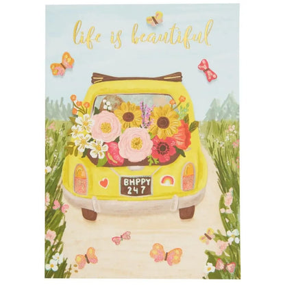 Yellow Car Birthday Card