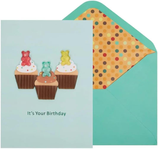 Gummi Bear Cupcakes Birthday Card