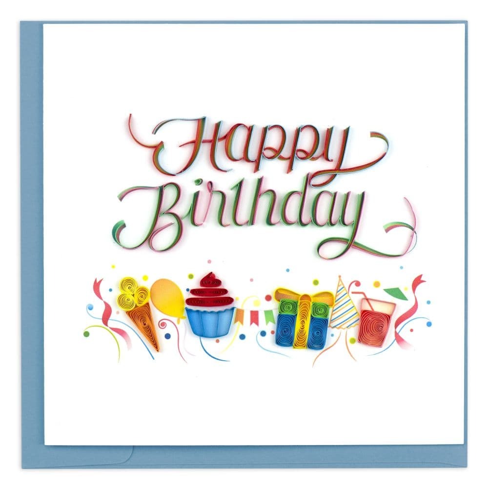 Quilled Birthday Confetti Birthday Card