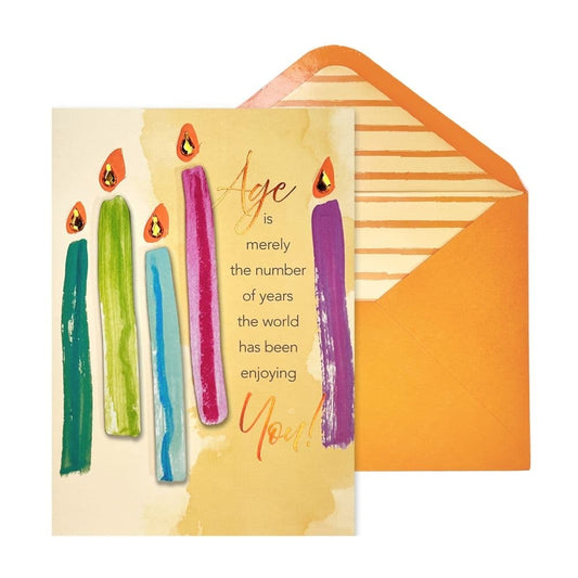 Five Candles with Lettering Birthday Card