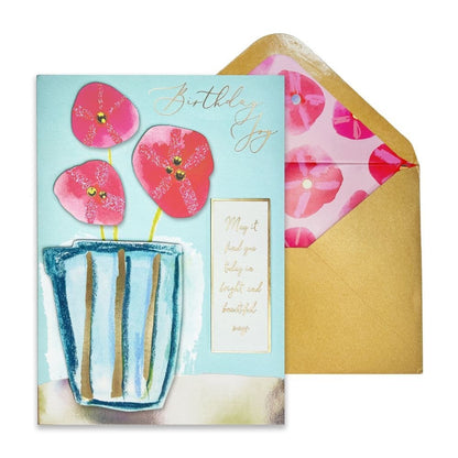 Flowers Vase and Lettering Birthday Card