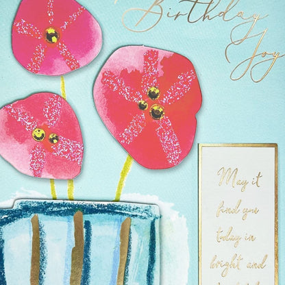 Flowers Vase and Lettering Birthday Card