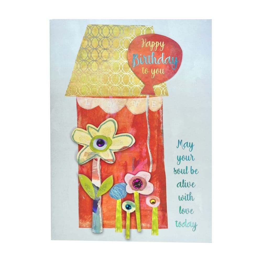 House Balloon Lettering Birthday Card