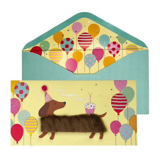 Long Haired Dachshund Birthday Card