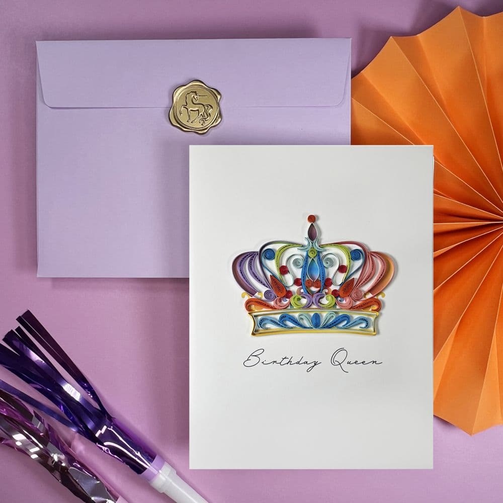 Quilled Birthday Queen Birthday Card