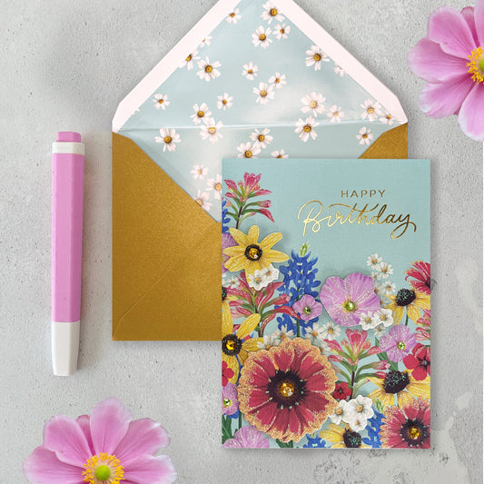 Wildflowers Birthday Card