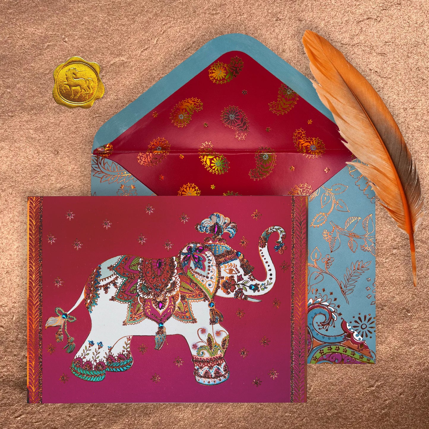 Decorative Elephant Birthday Card