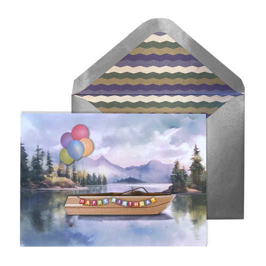 Handmade Boat Scene Birthday Card