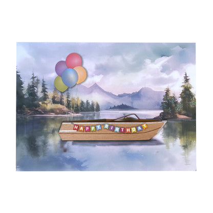 Handmade Boat Scene Birthday Card