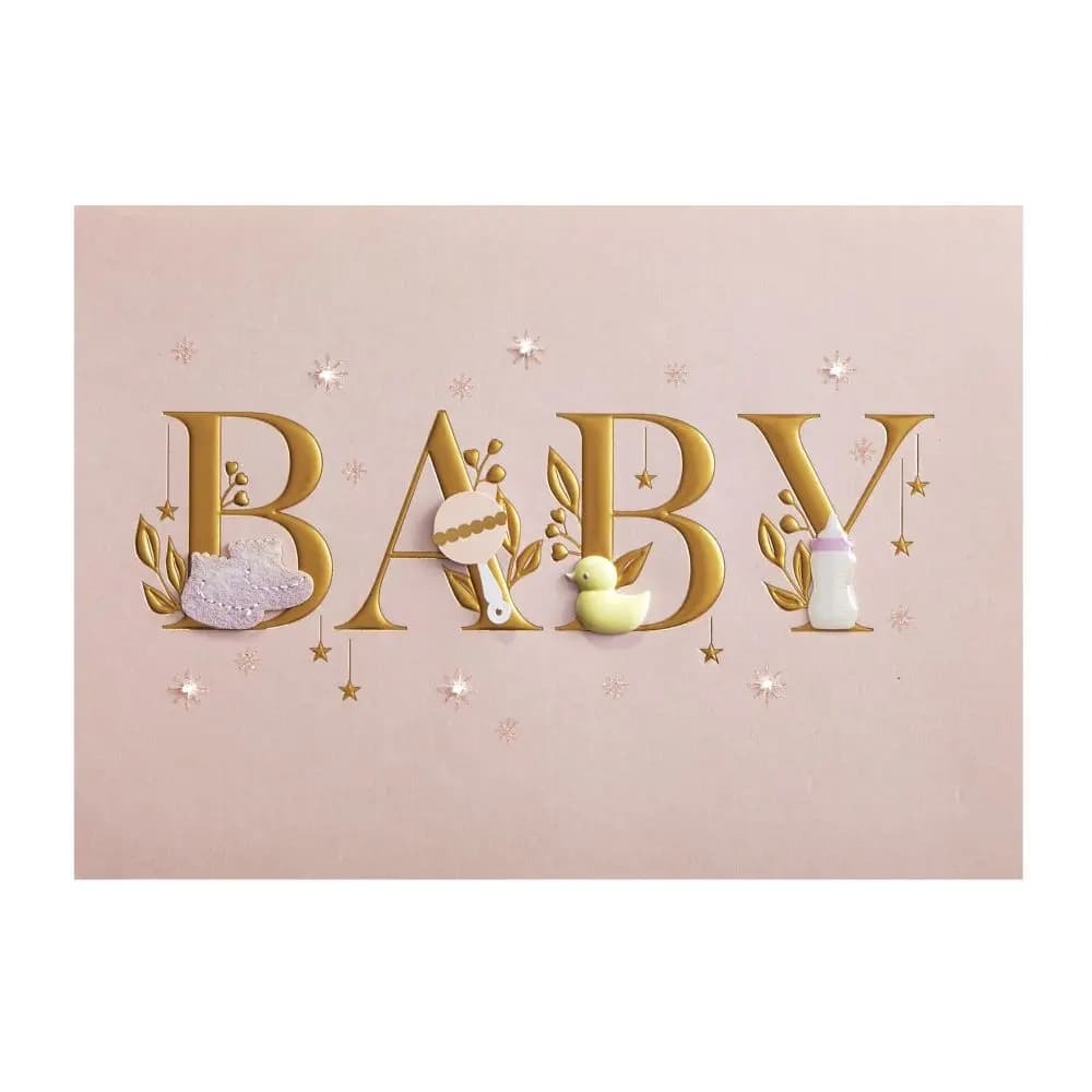 Baby Lettering Girl Baby Card