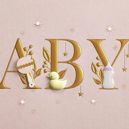 Baby Lettering Girl Baby Card