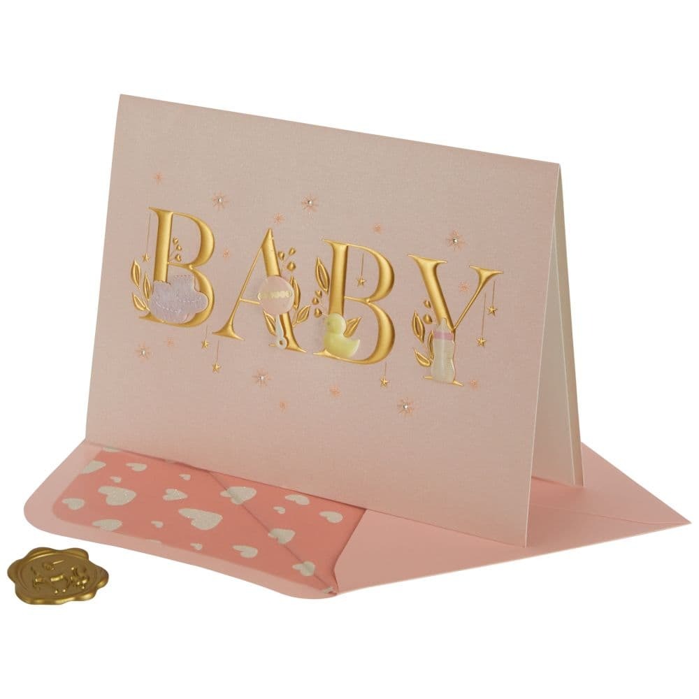 Baby Lettering Girl Baby Card