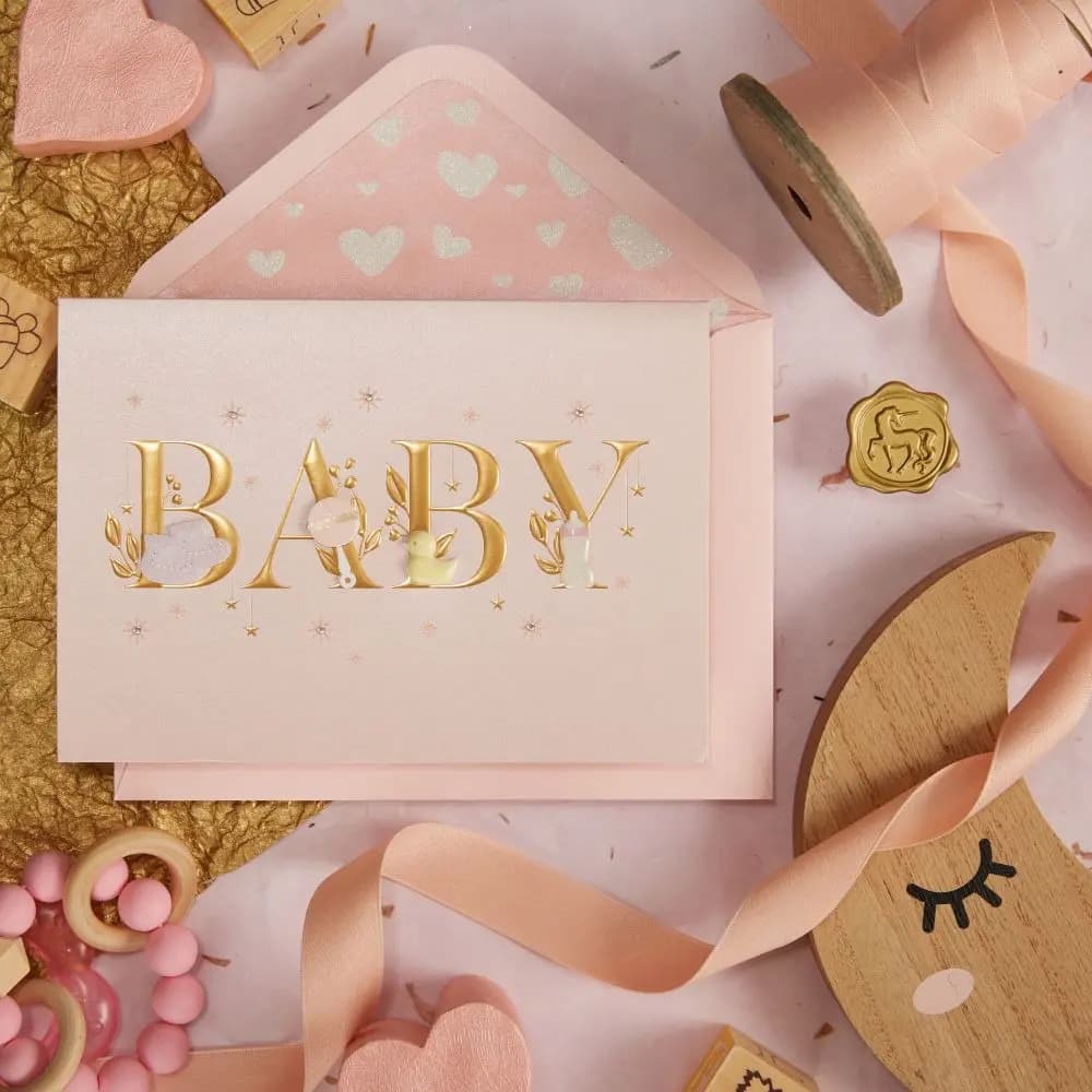 Baby Lettering Girl Baby Card