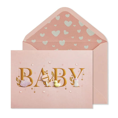 Baby Lettering Girl Baby Card