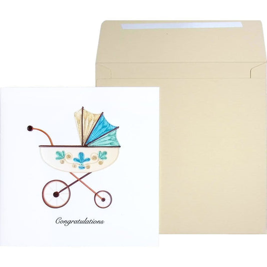 Quilled Bassinet Congrats Baby Card