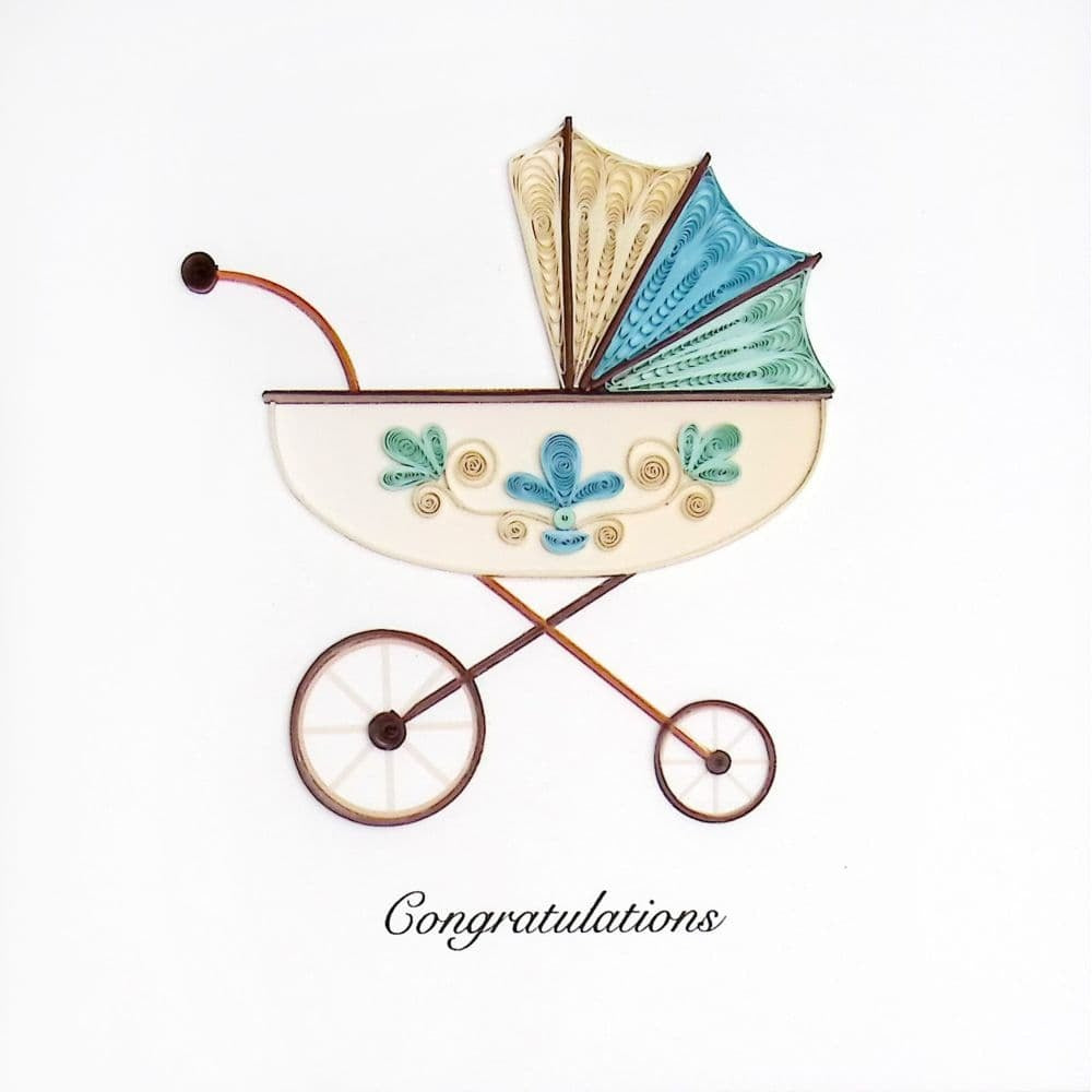 Quilled Bassinet Congrats Baby Card