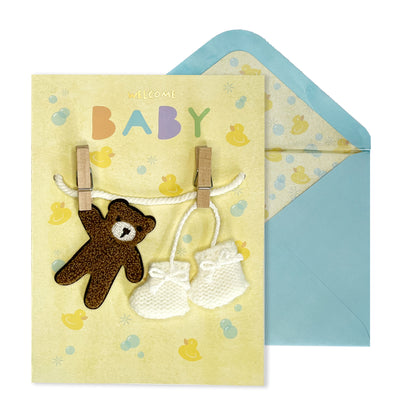 Handmade Baby Clothes Line Baby Card