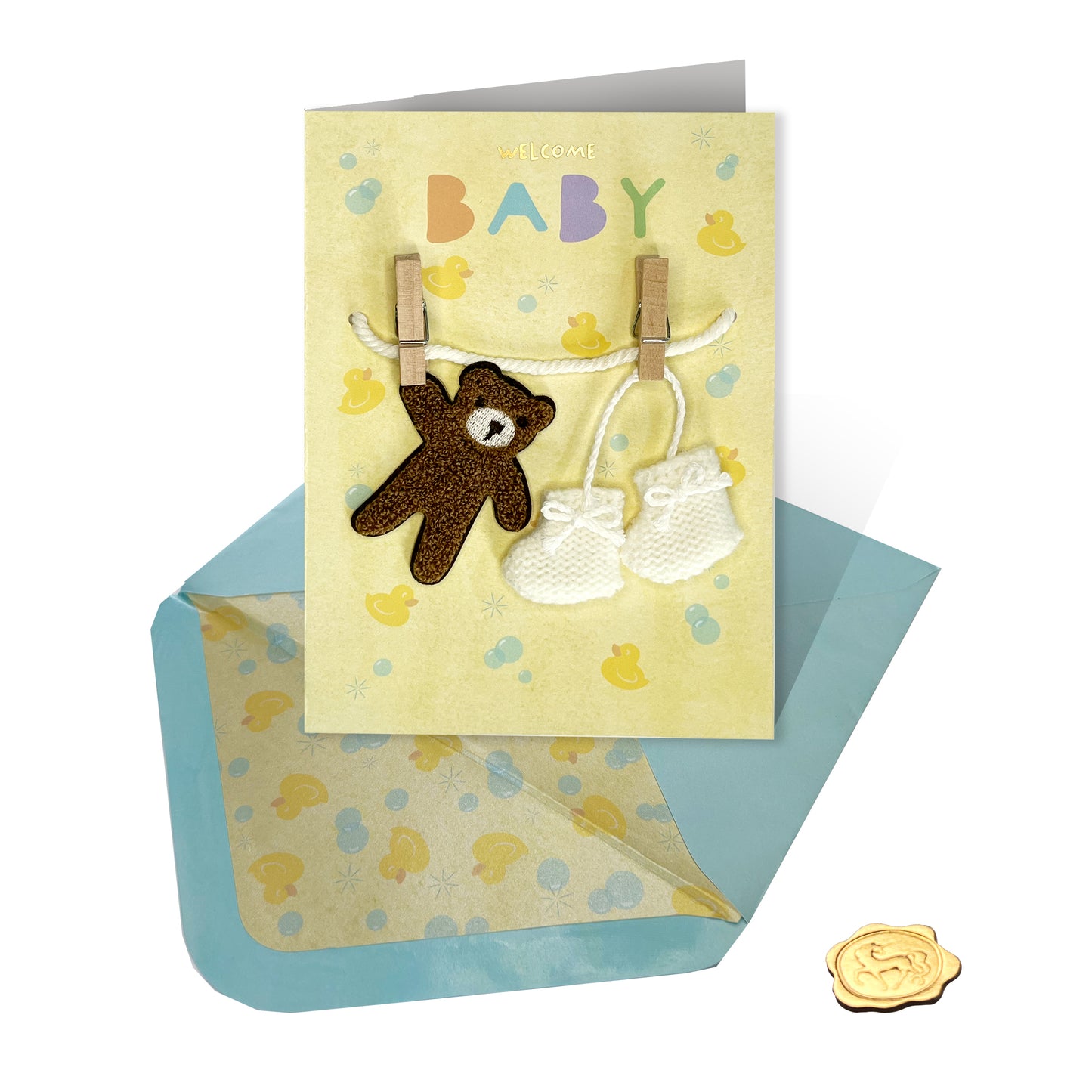 Handmade Baby Clothes Line Baby Card