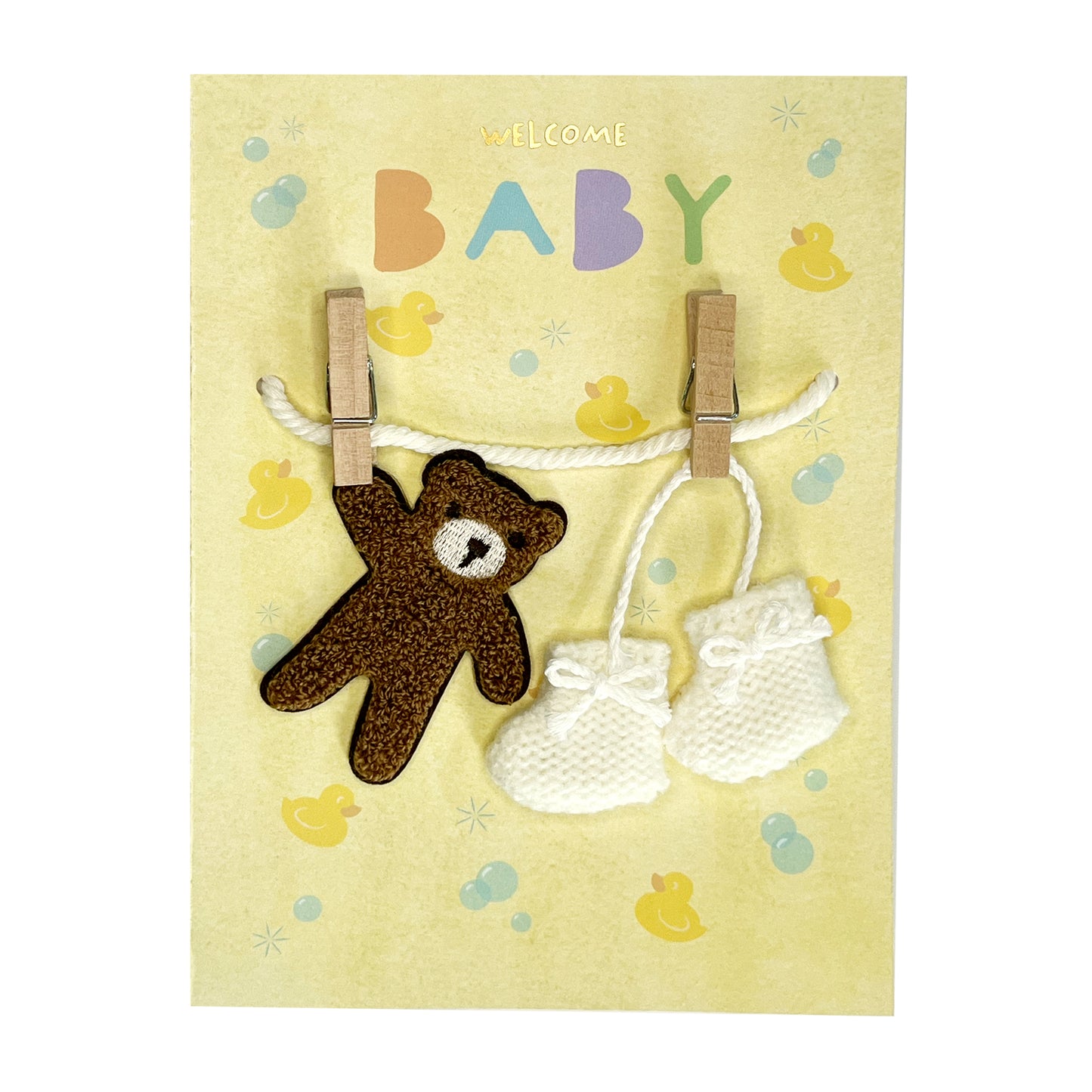 Handmade Baby Clothes Line Baby Card