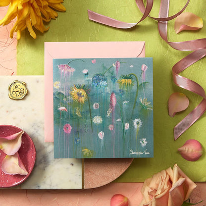 Scatter Floral Blank Card