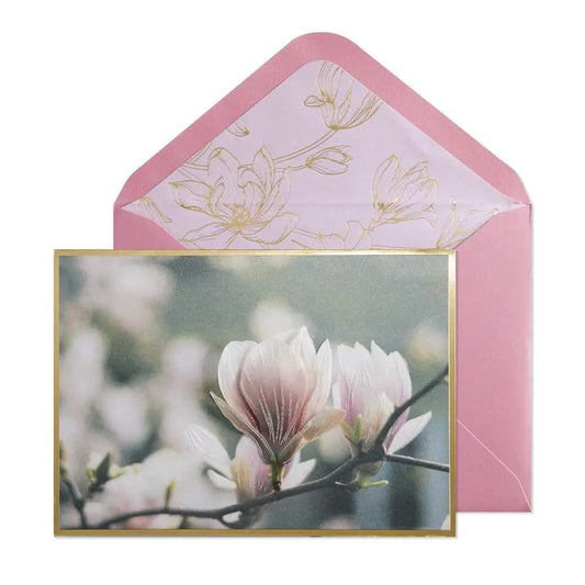 Vellum Magnolia Branch Blank Card