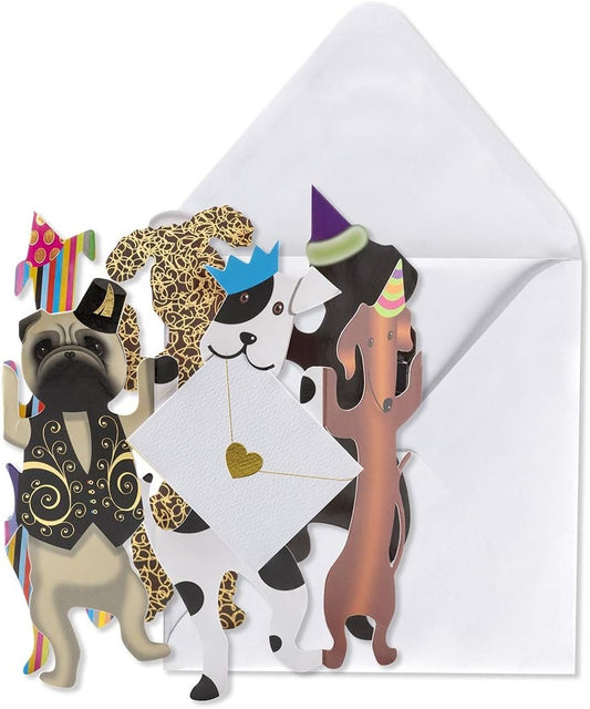 Dogs with Party Hats Blank Card