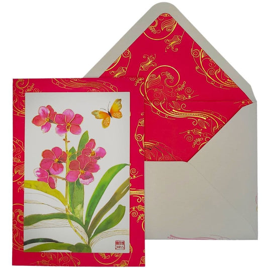 Pink Orchids Blank Card