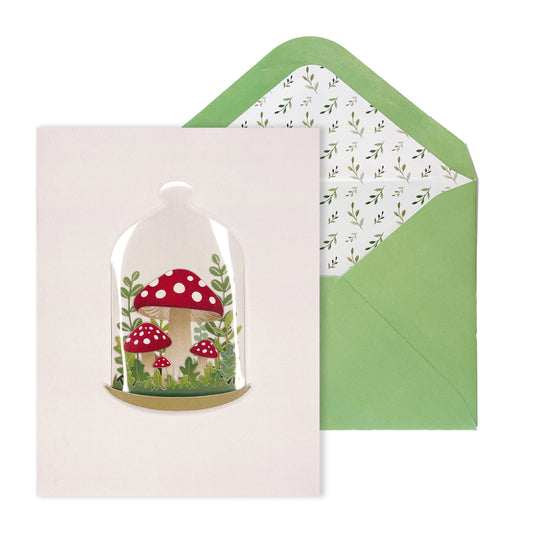 Mushroom Cloche Blank Card