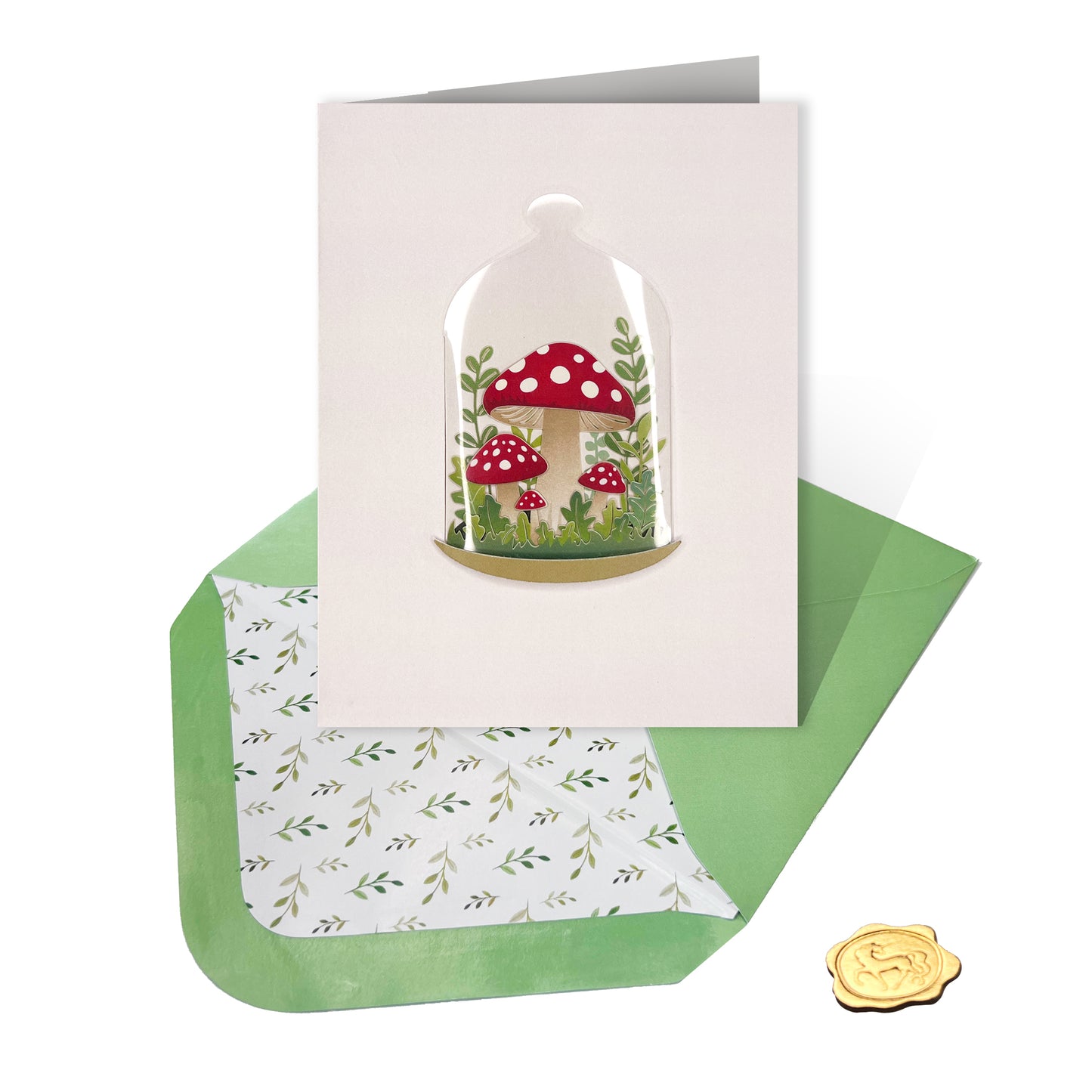 Mushroom Cloche Blank Card