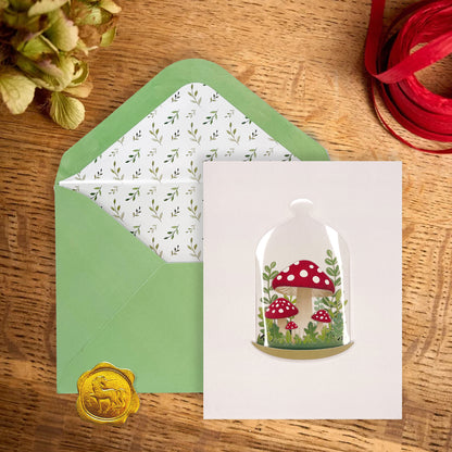 Mushroom Cloche Blank Card