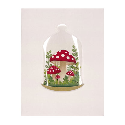 Mushroom Cloche Blank Card