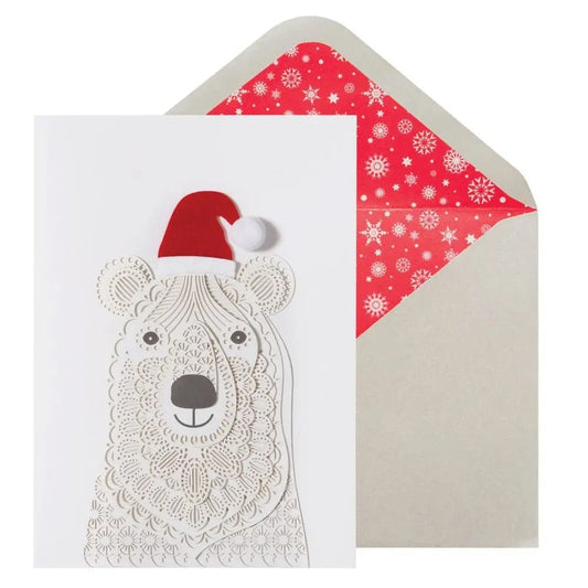 Laser Cut Polar Bear Christmas Card