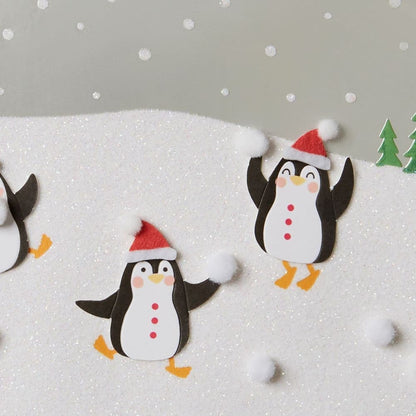 Penguins and Snowballs Christmas Card