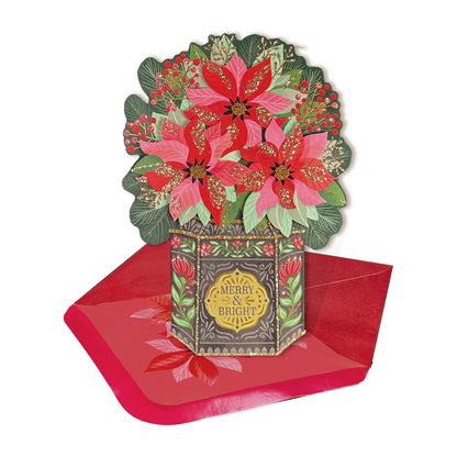 Die Cut Poinsettias in Tin Christmas Card