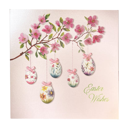 Cherry Blossom Branch with Eggs Easter Card