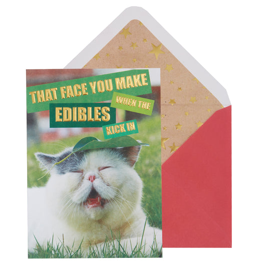 Edibles Cat Meme Friendship Card