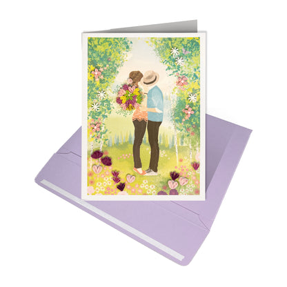 Quilled Kissing Couple Romance Card