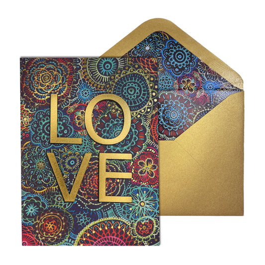 Stacked Love on Black Romance / Friendship Card