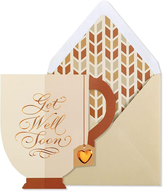 Die Cut Tea Cup Get Well Card