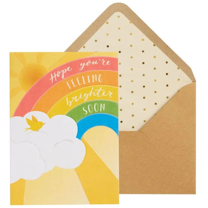 Rainbow Clouds Lettering Get Well Card