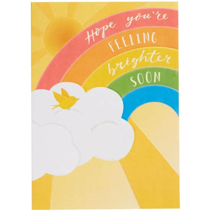 Rainbow Clouds Lettering Get Well Card